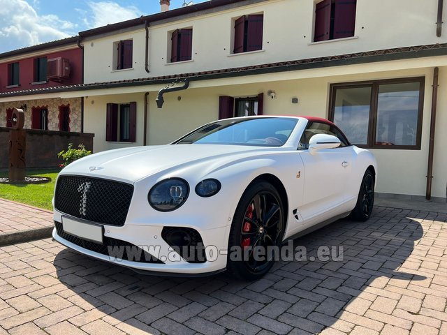 Rental Bentley Continental GTC W12 Number 1 White in Luxembourg Findel Airport