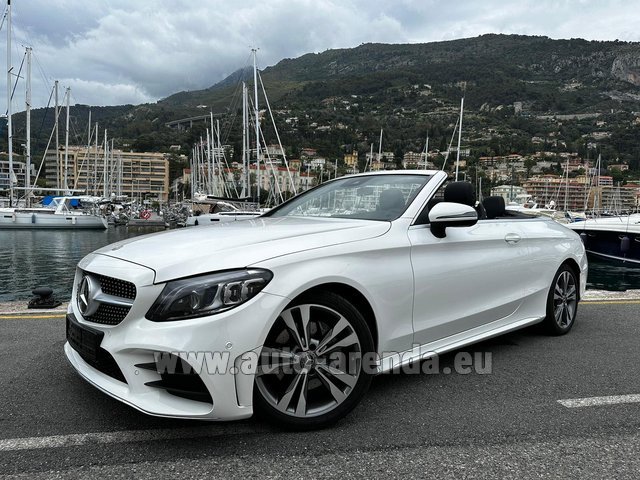 Rental Mercedes-Benz C-Class C 200 Cabrio AMG Equipment White in Luxembourg Findel Airport