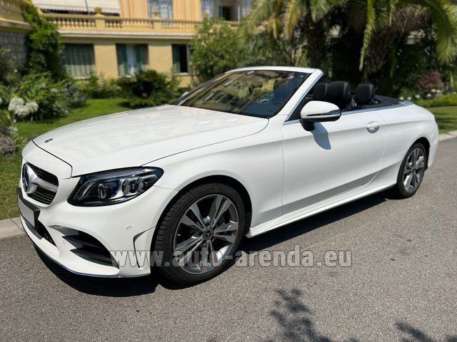 Rental Mercedes-Benz C-Class C 180 Cabrio AMG Equipment White in Luxembourg Findel Airport