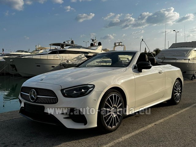 Rental Mercedes-Benz E 200 Cabriolet AMG equipment in Luxembourg Findel Airport